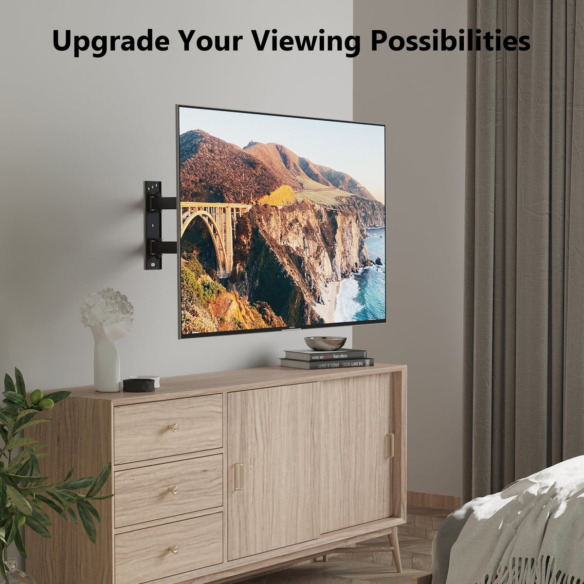 BONTEC TV Wandhalterung für die meisten 13-43 Zoll LED/LCD/OLED Flachbildfernseher/Monitore, schwenkbar neigbar, ausziehbare und einziehbare TV-Wandhalterung mit Gelenkarmen bis zu 35 kg, Max. VESA 200 x 200 mm