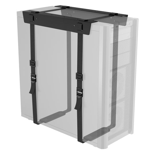 BONTEC Verstellbare PC-Halterung unter dem Schreibtisch, CPU-Halterung aus Stahl mit 20 kg Tragkraft | Platzsparendes, hängendes Design, sichere Gurte für Gehäuse bis zu 180 cm (71 Zoll), einfache Montage, sorgt für Ordnung am Arbeitsplatz