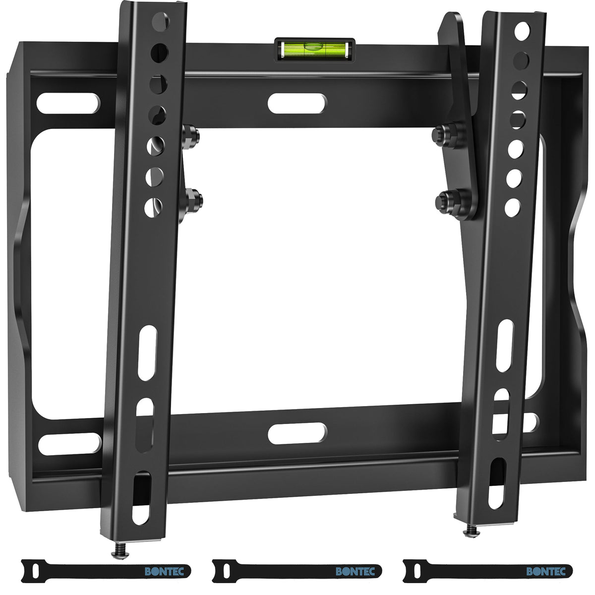 BONTEC Flache TV Wandhalterung für die meisten 17-45 Zoll LED/LCD/OLED Plasma Flachbildfernseher, Ultraschlanke neigbare Wandhalterung bis 30kg, Max VESA 200x200mm, Wasserwaage und Kabelbinder inklusive