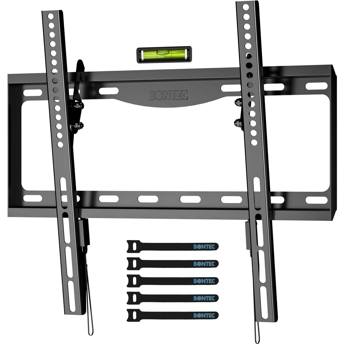 BONTEC TV-Wandhalterung für die meisten 26-65 Zoll LCD/LED/OLED Flach- und Curved-Fernseher, neigbare schlanke TV-Wandhalterung bis 55kg
