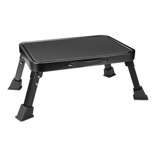 BONTEC Klapptritt, robuster Metall-Klapptritt bis 150 kg, Trittleiter mit rutschfester Plattform für Erwachsene und Kinder, ideal für Küche, Bad, Wohnmobil, Camping, Büro, Wohnzimmer