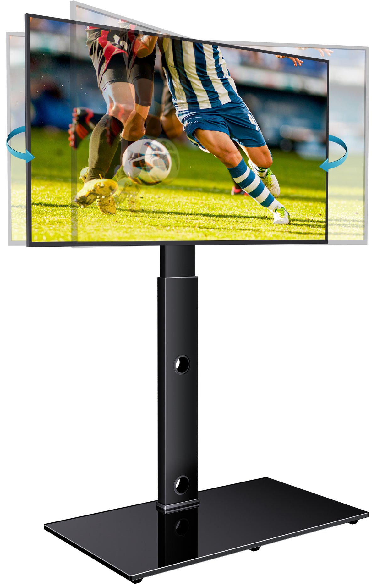 BONTEC TV-Bodenständer für 30-70 Zoll LED LCD OLED Flachbildschirme und Curved TVs, höhenverstellbarer schwenkbarer Standfuß, universal freistehender TV-Ständer bis 40 kg, max. VESA 600x400mm