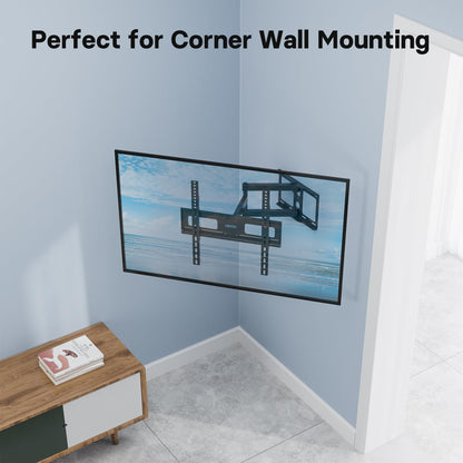 BONTEC TV-Wandhalterung für 26-60 Zoll, mit Schwenk-, Neige- und Ausziehfunktion von 80 bis 500 mm. Bewegliche TV-Wandhalterung mit einer Tragfähigkeit von 40 kg, Max. VESA 400x400, perfekt für die Eckmontage