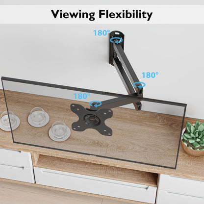 BONTEC Vollbewegliche Gelenk-TV-Wandhalterung für 13''-30'' LCD-LED-Fernseher, neigbar, schwenkbar, ausziehbar, rotierbar, VESA 75x75mm/100x100mm, hält bis zu 15kg
