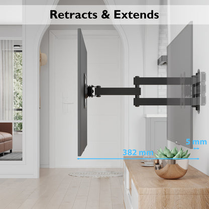 BONTEC Vollbewegliche Gelenk-TV-Wandhalterung für 13''-30'' LCD-LED-Fernseher, neigbar, schwenkbar, ausziehbar, rotierbar, VESA 75x75mm/100x100mm, hält bis zu 15kg