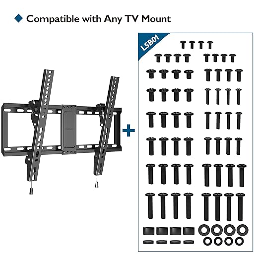 BONTEC Universal TV-Montagehardware-Kit Kompatibel mit den meisten Fernsehern bis zu 80 Zoll, inklusive M4, M5, M6 und M8 TV-Schrauben, Unterlegscheiben und Abstandshaltern, Funktioniert mit jeder TV-Wandhalterung, jedem Monitor und TV-Ständer