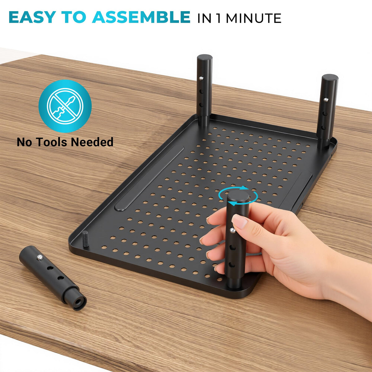 BONTEC Metall Monitorständer, Höhenverstellbarer Ständer für Schreibtisch, Ergonomischer 3-stufiger Schreibtisch-Organizer mit Kabelmanagement, Laptop- & Computermonitorständer bis 20 kg, 2er-Pack