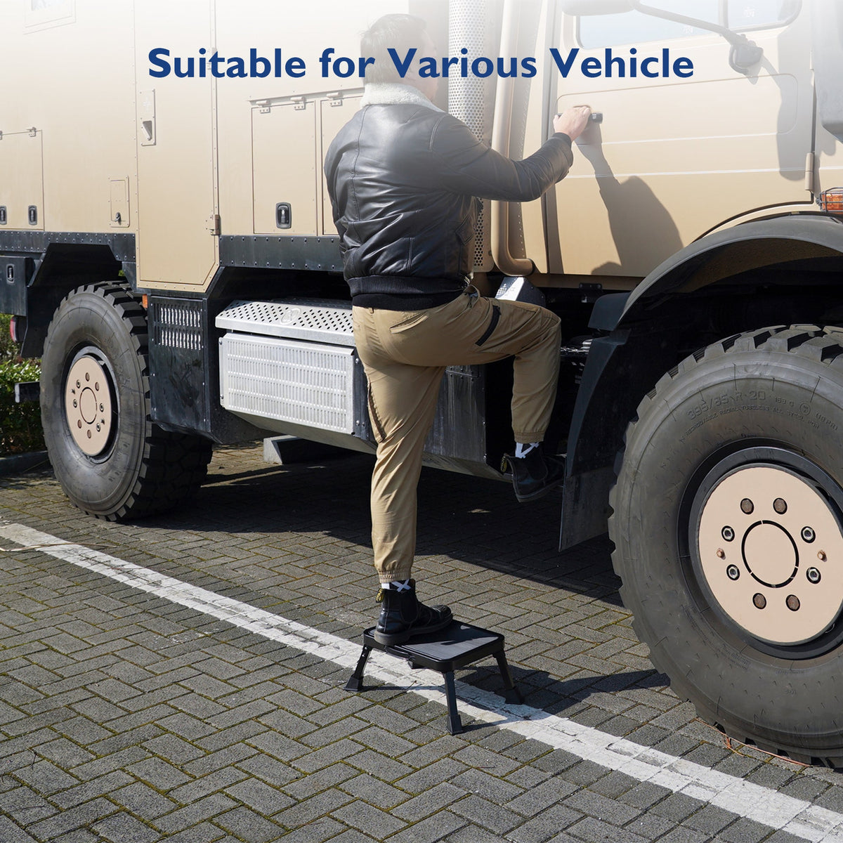 BONTEC Klapptritt, robuster Metall-Klapptritt bis 150 kg, Trittleiter mit rutschfester Plattform für Erwachsene und Kinder, ideal für Küche, Bad, Wohnmobil, Camping, Büro, Wohnzimmer