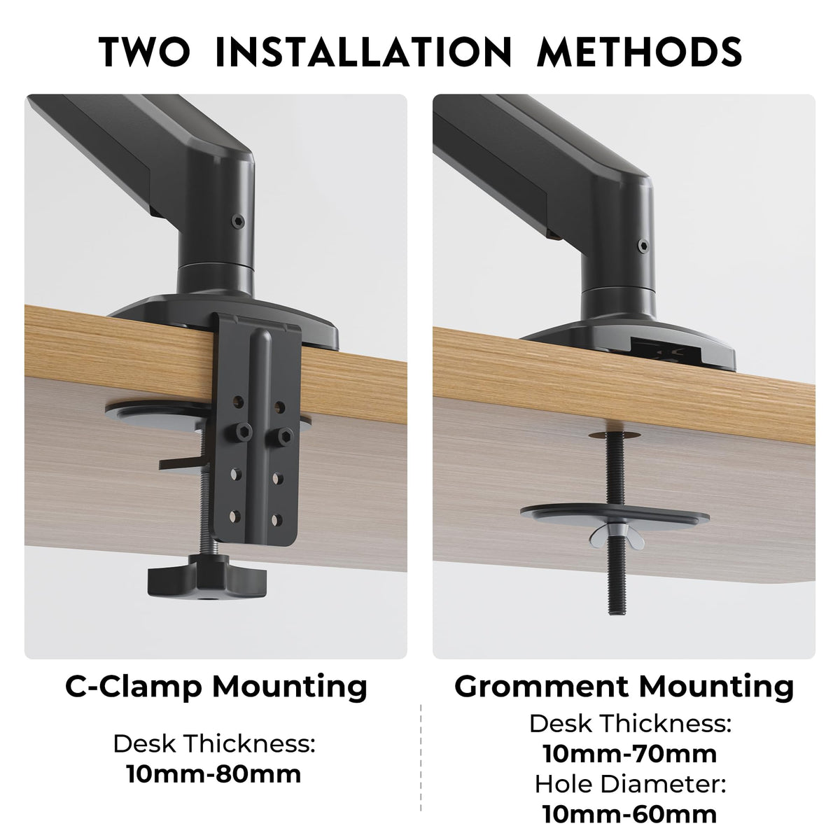 BONTEC Einzel-Monitorarm-Schreibtischhalterung für 24-38 Zoll Flach- oder Curved-Bildschirme, Gasfeder Verstellbarer 12kg Robuster Monitorarm mit Neigung Schwenkung Drehung, VESA 75x75/100x100 mm, Kabelmanagementsystem