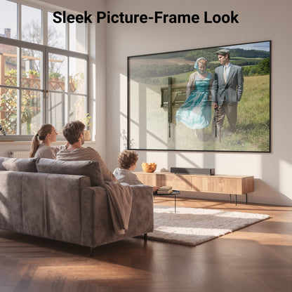 BONTEC feste TV-Wandhalterung für 43 bis 100 Zoll Flach- und Curved-Fernseher, ultraschlank 23 mm flaches Profil, hohe Belastbarkeit 100 kg, maximale VESA 800x600mm, einteilige Platte, sauberes, bündiges Design