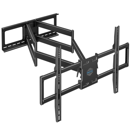 BONTEC TV-Wandhalterung für 60–110-Zoll-Fernseher, hält bis zu 125 kg, robuste Wandhalterung aus Stahl, ausziehbar bis 1016 mm, max. VESA 800x600 mm, schwenk- und neigbare Wandhalterung mit Doppelarmen, voll bewegliches Design
