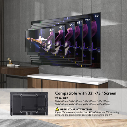BONTEC TV-Wandhalterung, universal für 32-70 Zoll Fernseher, extra langer Schwenkarm 850mm, neigbar, schwenkbar, drehbar, volle Bewegungsfreiheit, VESA max. 400x400mm, 60kg Tragkraft