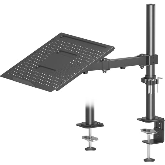 Redbat Laptop Arm für Laptop/Notebook bis 17 Zoll, Höhenverstellbarer Laptop-Arm für Schreibtisch Gewicht bis 8kg, Laptop Halterung mit 2 Befestigungsoptionen, VESA 75/100 für Monitor 13-32 Zoll