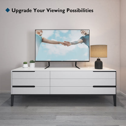 BONTEC Universal Tisch-TV-Ständer, 22-65 Zoll, höhenverstellbar, 50 kg, max. VESA 800x400 mm, Standfuß, Ersatzdesign, platzsparend, LCD LED Bildschirme, einfache Montage, Wohnzimmer, schwarz