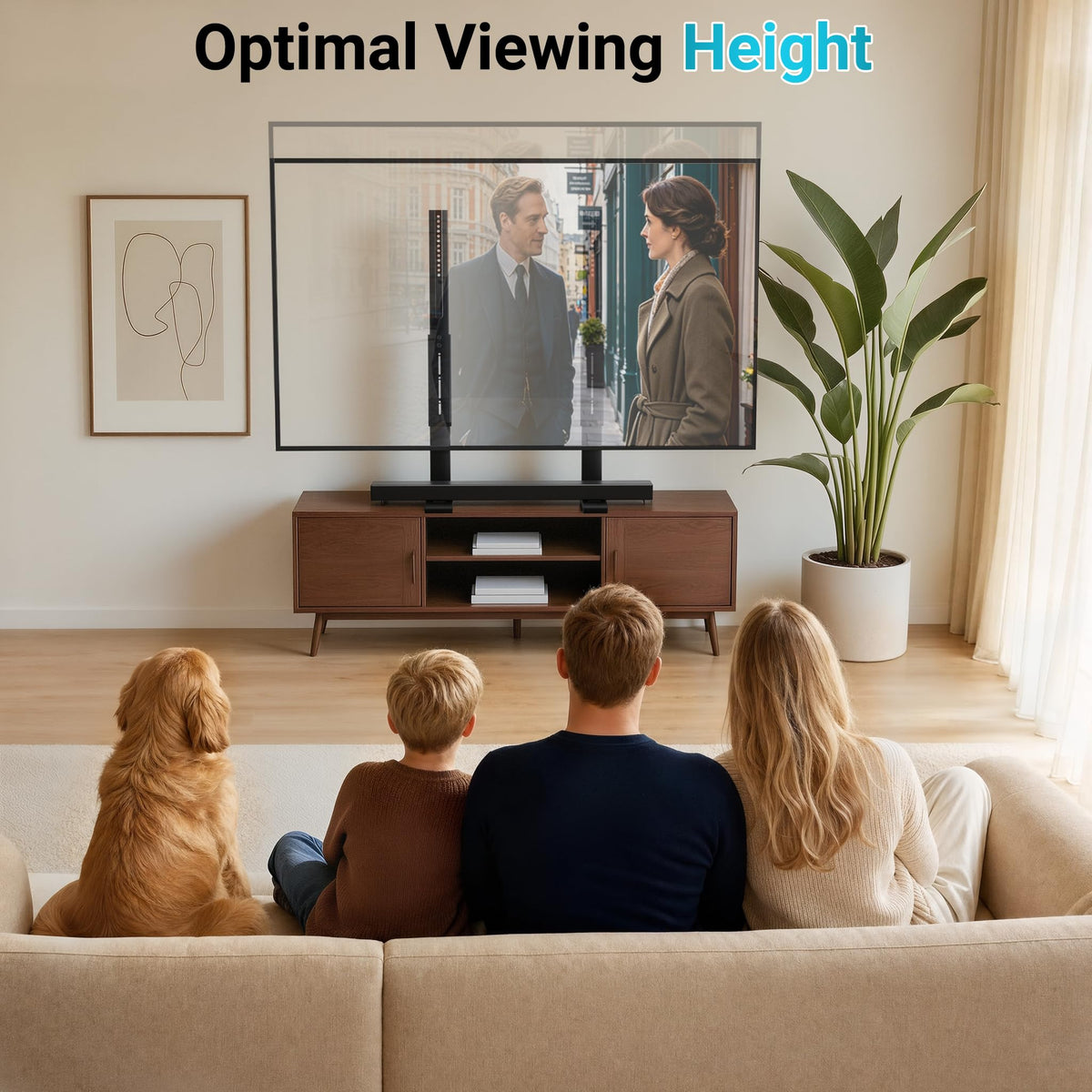 BONTEC Universal TV-Ständer für 24-86 Zoll Fernseher, 70 kg Tragkraft, VESA 100x100-800x600 mm, 7 Höhenstufen, Kippsicherungsgurt, versteckte Standfüße, Tisch-TV-Ständer mit TV-Beinen für Wohnzimmer